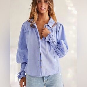FREE PEOPLE KISS KISS Button Blouse